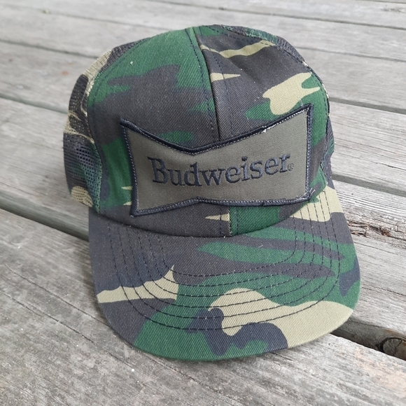 Budweiser camouflage print snapback trucker hat - Picture 1 of 11